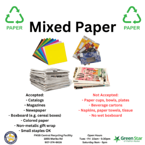 FNSB Central Recycling Facility - accepted material - mixed paper