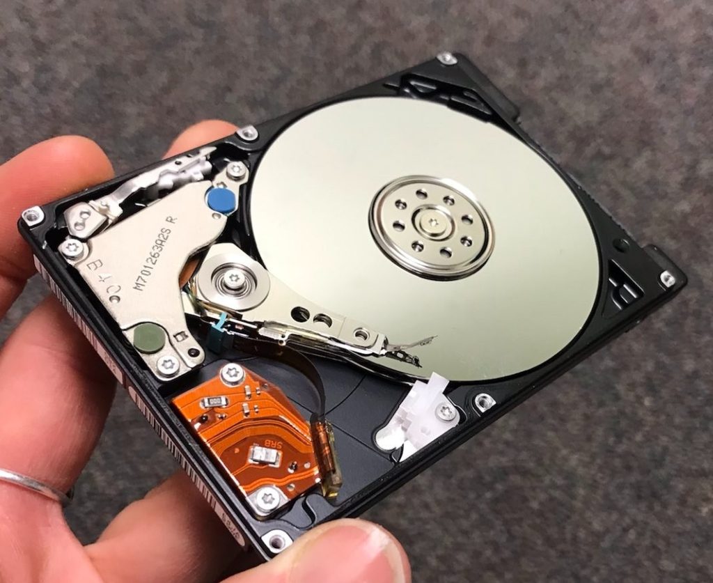 Internal components of a hard disk drive