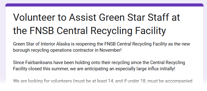 Volunteering at the Central Recycling Facility